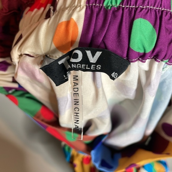 TOV Los Angeles | Women’s Colorful Tie Waist Front Zip Maxi Skirt Size 40 US 6-8 - Picture 7 of 8